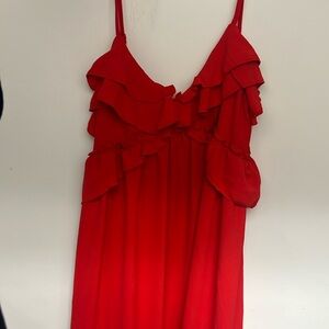 Red ruffle maxi